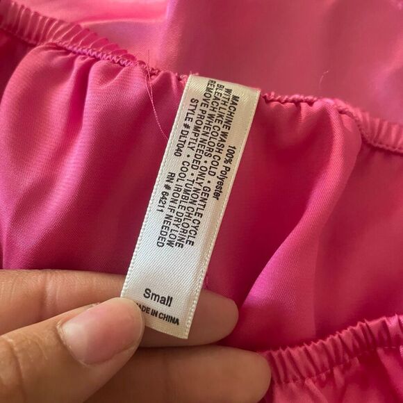 In Bloom Small Pajama Set Silky Pink Tank Top Shorts - Picture 4 of 8